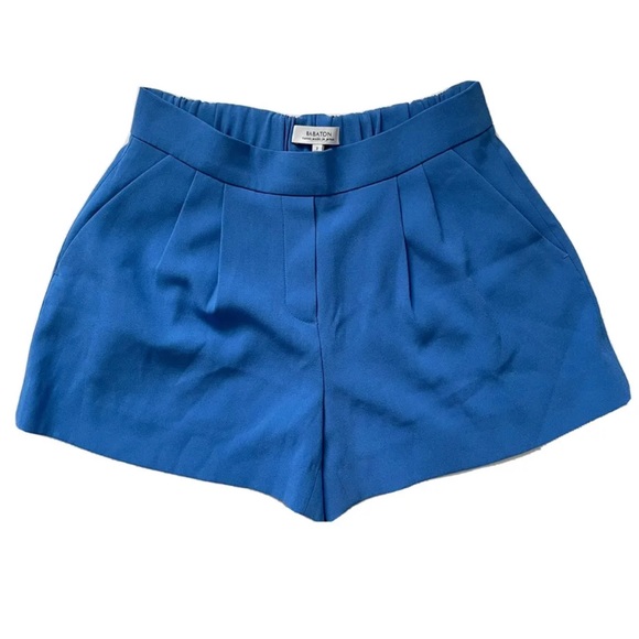 Babaton Pants - Babaton Aritzia Womens Sz 2 Blue Cohen Dressy Shorts Pleated Elastic Waist Crepe